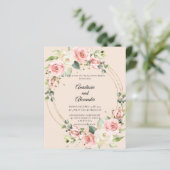 Papier Invitation du Fiançailles Floral Watercolor Budget (Debout devant)