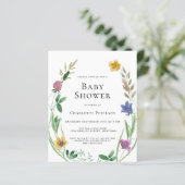 Papier Invitation du Fleur sauvage Boho Budget (Debout devant)