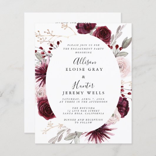 Papier Invitation du groupe d'engagement élégant (Devant / Derrière)