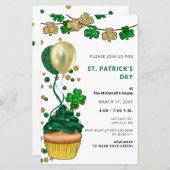 Papier Invitation du Jour de la Saint Patrick Shamrock ve (Devant / Derrière)