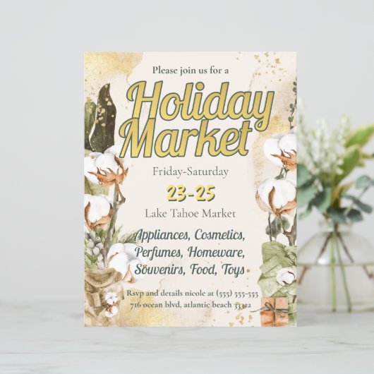 Papier Invitation du marché de Noël (Debout devant)