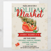 Papier Invitation du marché de Noël (Devant / Derrière)