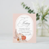 Papier Invitation du Mariage de automne Citrouille Budget (Debout devant)