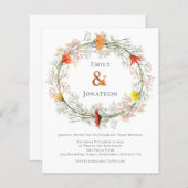 Papier Invitation du Mariage de automne de la couronne de (Devant / Derrière)