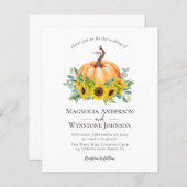 Papier Invitation du Mariage de automne du Citrouille du  (Devant / Derrière)