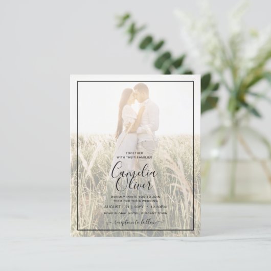 Papier Invitation du Mariage du budget (Debout devant)