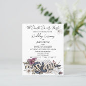 Papier Invitation du Mariage du budget d'Halloween Floral (Debout devant)