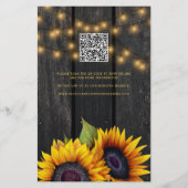 Papier Invitation du mariage rustique Budget QR CODE (Dos)