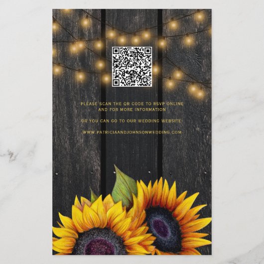 Papier Invitation du mariage rustique Budget QR CODE (Dos)