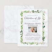 Papier Invitation du Mémorial Eucalyptus en marbre BUDGET (Devant / Derrière)