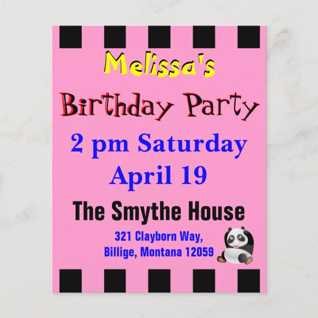Papier Invitation du Panda Party (Devant)