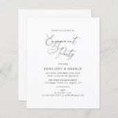 Papier Invitation Du Parti D'Engagement Noir Et Blanc Bud (Devant / Derrière)