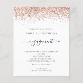 Papier Invitation du Rose de Parties scintillant d'or Bud (Devant)