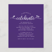 Papier Invitation du script de graduation photo violet bu (Dos)