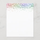Papier Invitation du script de Parties scintillant arc-en (Dos)