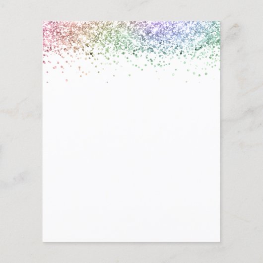 Papier Invitation du script de Parties scintillant arc-en (Dos)