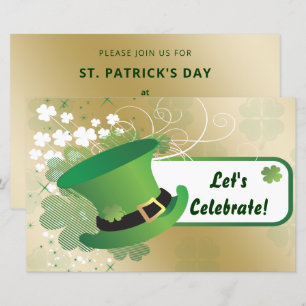 Papier Invitation du Shamrock du budget Jour de la Saint 