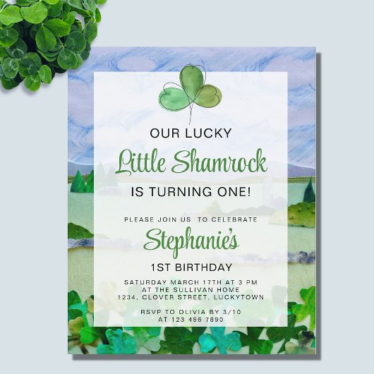 Papier Invitation du Shamrock du budget pour la première 