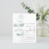 Papier Invitation du soir du Mariage Eucalyptus souple bu (Debout devant)