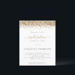 Papier Invitation du Sweet sixteen de Parties scintillant<br><div class="desc">Un rapport qualité-prix BUDGET alternative sur une taille plus petite 4, 5 x 5, 6" semi-brillant poids 110lbs, qui est d'une épaisseur similaire à une carte postale (cependant ne convient pas à l'utilisation comme carte postale.) VEUILLEZ NOTER qu'il y a UN invitation par feuille. Parties scintillant d'or Sweet sixteen Invitation....</div>