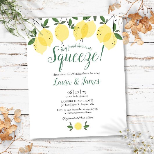 Papier Invitation du Wedding shower budgétaire Squeeze Le