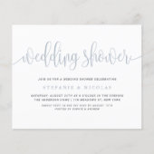 Papier Invitation du Wedding shower de calligraphie bleu  (Devant)