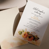 Papier Invitation d'un Baby shower d'automne un peu Citro