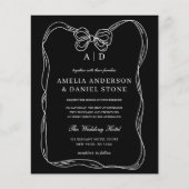 Papier Invitation Elegant Black & White Bow (Devant)
