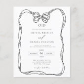 Papier Invitation Elegant Black & White Bow (Devant)