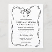 Papier Invitation Elegant Black & White Bow (Devant)