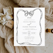 Papier Invitation Elegant Black & White Bow