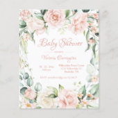 Papier Invitation Élégante Baby shower Floral Rose (Devant)