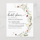 Papier Invitation Élégante Boho Bridal Showeuse Budget (Devant)