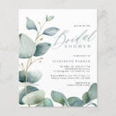 Papier Invitation élégante de douche de mariée à budget e (Devant)