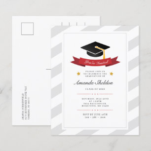 Papier Invitation élégante de fête de fin d'études pour l
