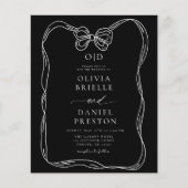 Papier Invitation Élégante de la cale noire et blanche Bu (Devant)