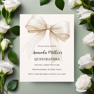 Papier Invitation élégante de Quinceanera avec un nœud be