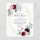 Papier Invitation élégante de shower floral de mariage (Devant)