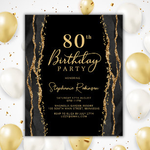Papier Invitation élégante et économique pour 80 ans avec