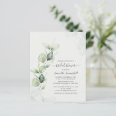 Papier Invitation Élégante Eucalyptus Bridal Shower Budge (Debout devant)