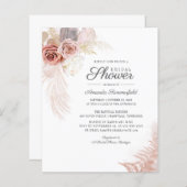 Papier Invitation Élégante Pampas Grass Douche nuptiale (Devant / Derrière)