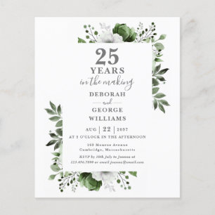 Papier Invitation élégante pour les 25 ans de mariage Bud