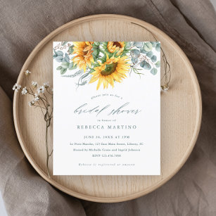 Papier Invitation Élégante Sunflower Bridal Shower Budget