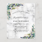 Papier Invitation en marbre vert eucalyptus (Devant)