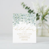 Papier Invitation Eucalyptus & Gold Bridal Shower (Debout devant)