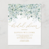 Papier Invitation Eucalyptus & Gold Bridal Shower (Devant)