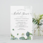 Papier Invitation Eucalyptus Script Bridal Douche (Debout devant)