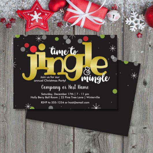 Papier Invitation Festive de Noël Jingle & Mingle