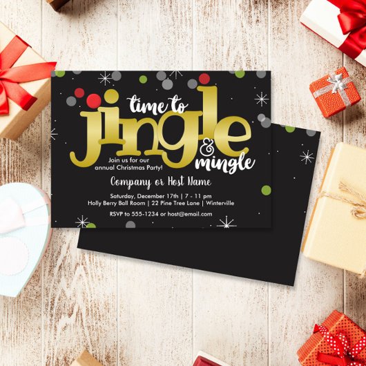 Papier Invitation Festive de Noël Jingle & Mingle