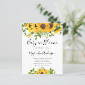 Papier INVITATION Fête bébé tournesol en fleurs Budget (Debout devant)